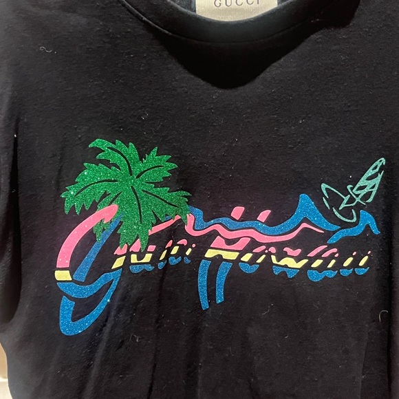 Gucci Hawaii T-shirt Women Tops Used Very good condition Tee Made in Italy - Picture 3 of 5